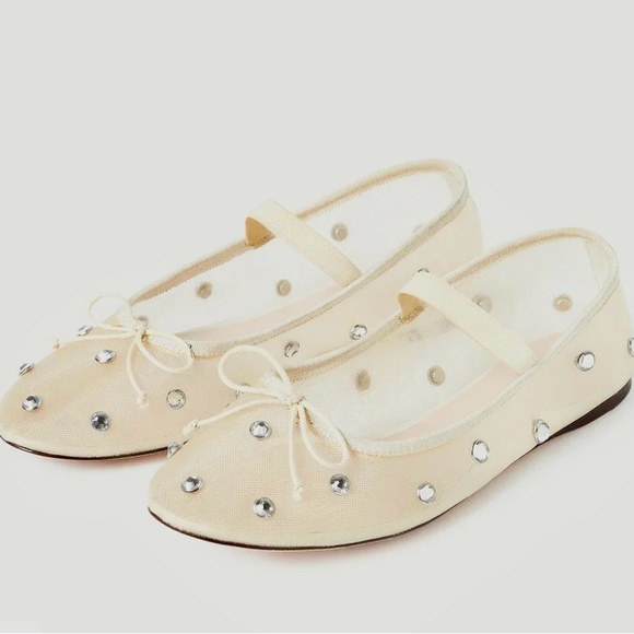 Loeffler Randall Cream Flats with Silver Accents - Picture 3 of 3
